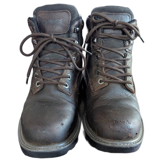 Wolverine Steel Toe Safety Waterproof Brown Leather Lace Up Work Boots Size 9.5 main image 10